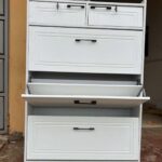 24-Pair Bucket Flip Shoe Rack – With Decor & 2 Drawers