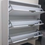 24‑Pair Bucket Flip Shoe Rack – Plain Front Boards, No Drawers